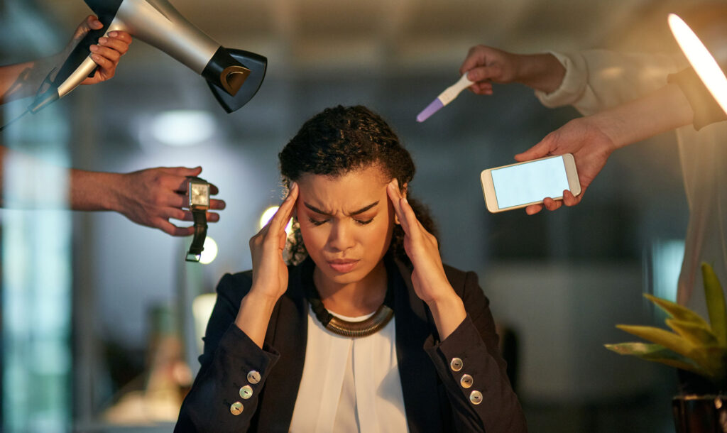 stressed out businesswoman