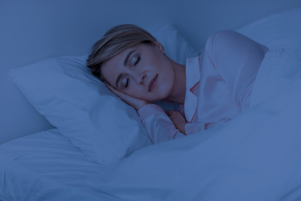 Brain fog and sleep - woman sleeping on pillow