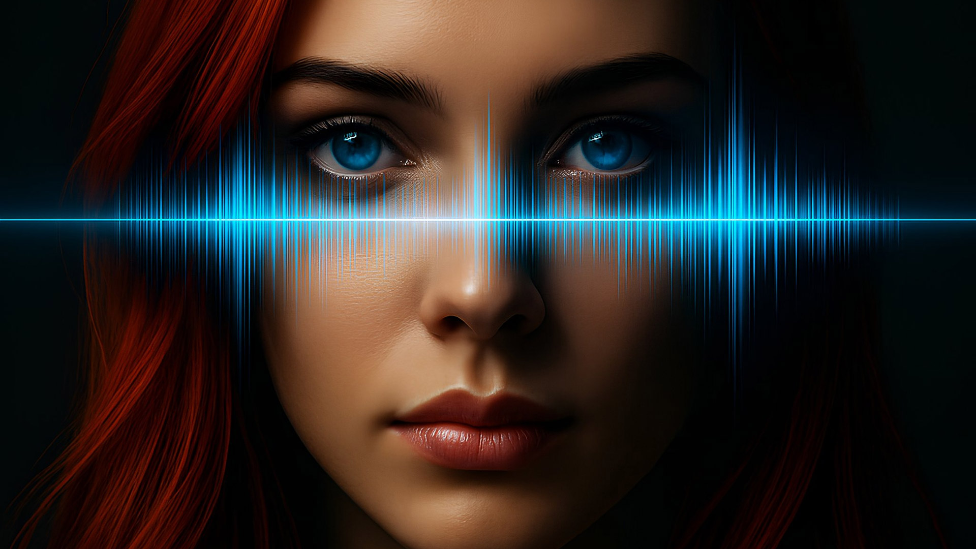 woman with EMFs over face