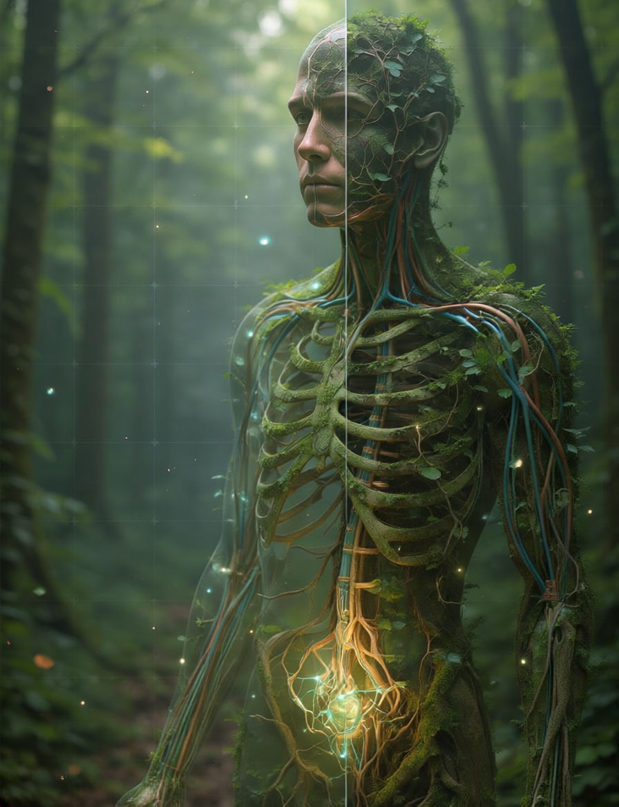 Human biocomputer forest Ecosystem
